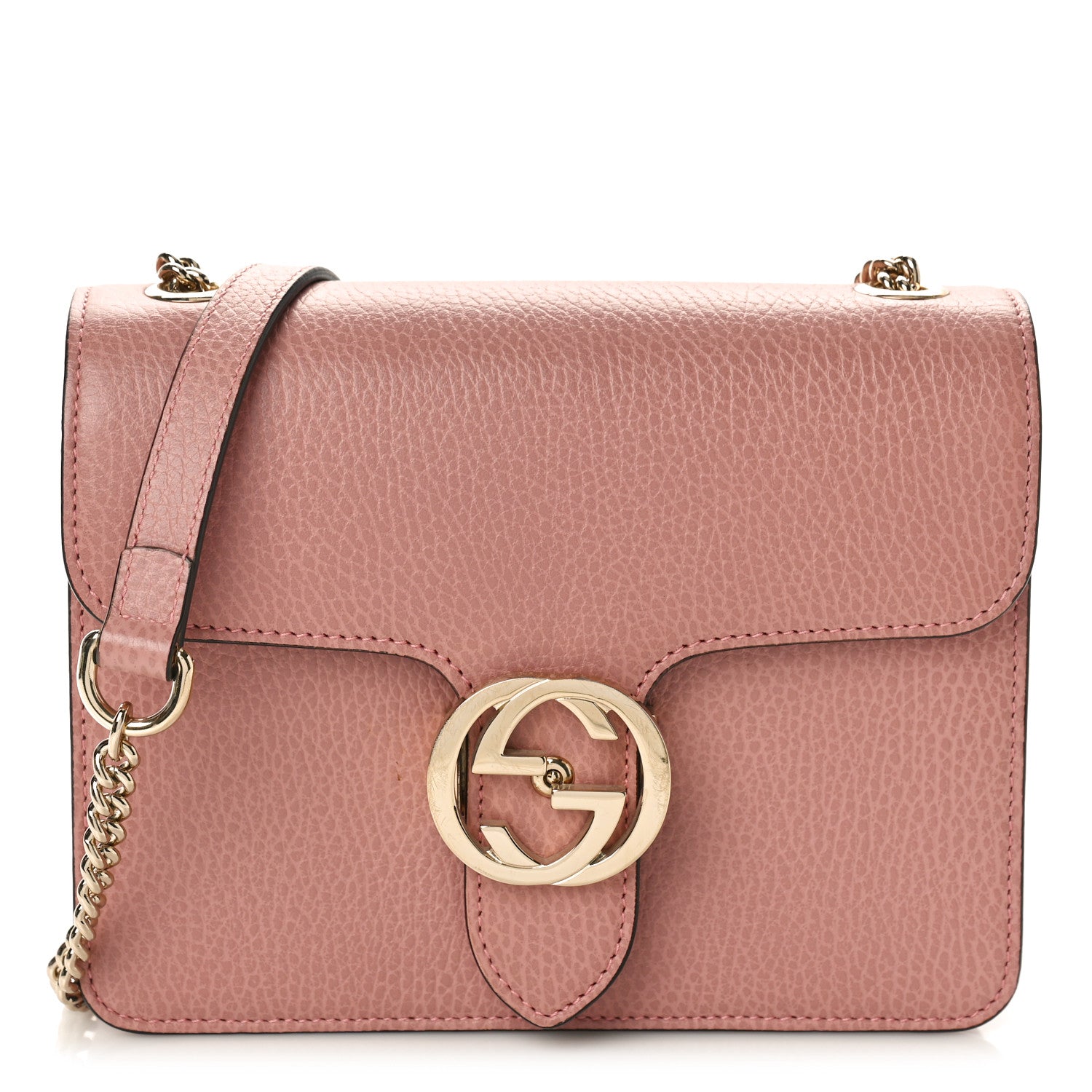 Gucci Dollar Calfskin Small Interlocking G Shoulder Bag Soft Pink 1 of 8