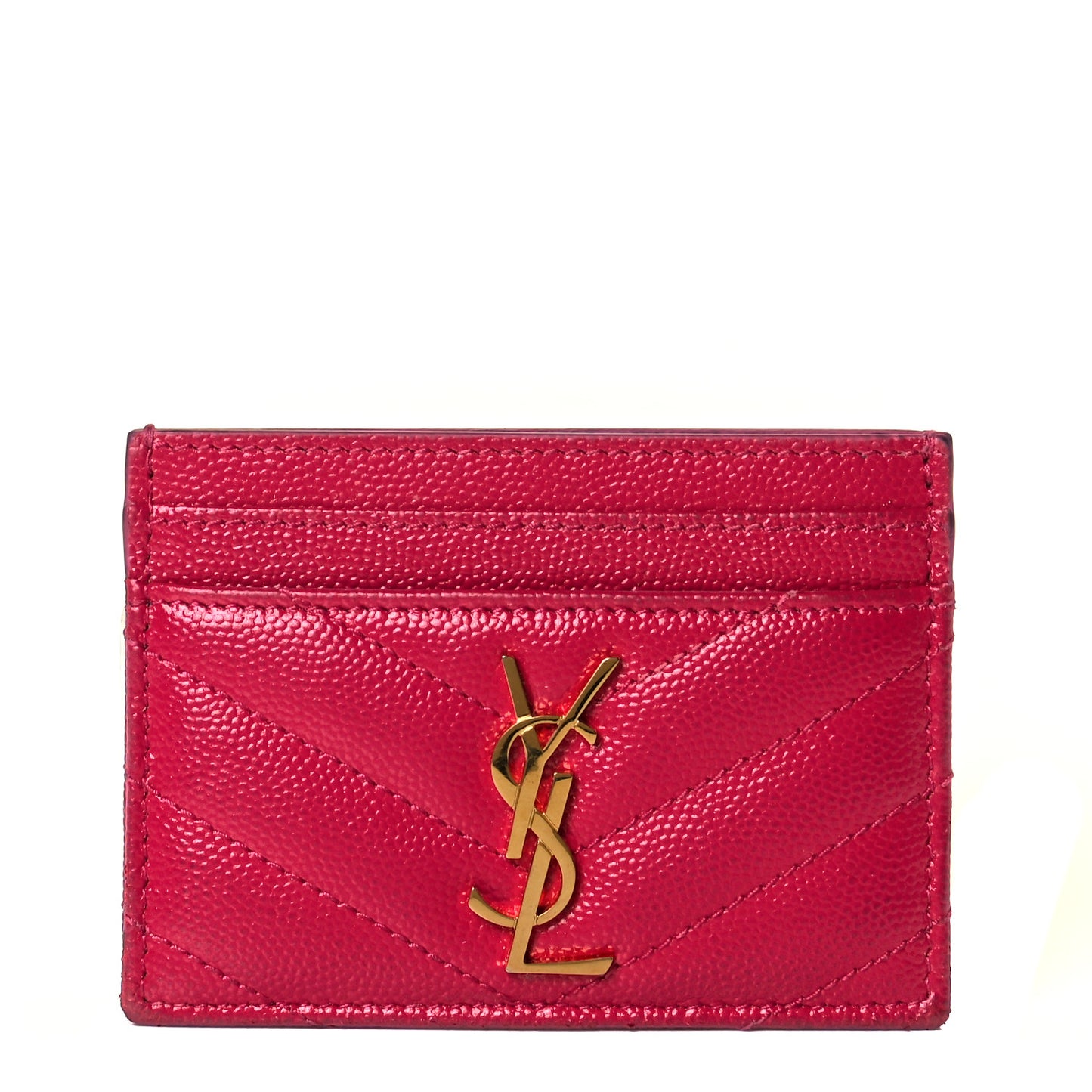 Grain De Poudre Matelasse Chevron Monogram Credit Card Case Bubblegum