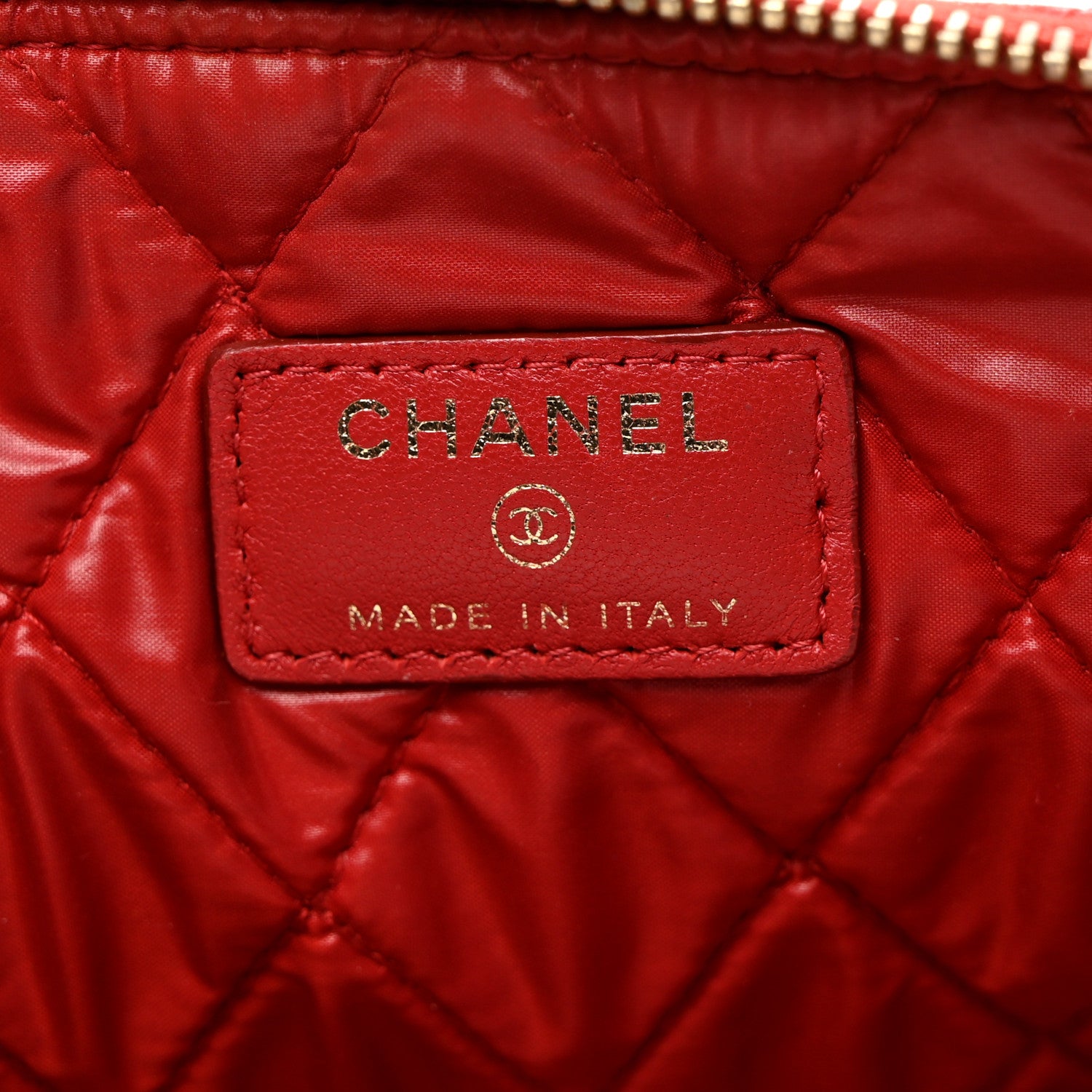 Chanel Lambskin Quilted Large Casino Beauty CC Cosmetic Case Red 7 of 7