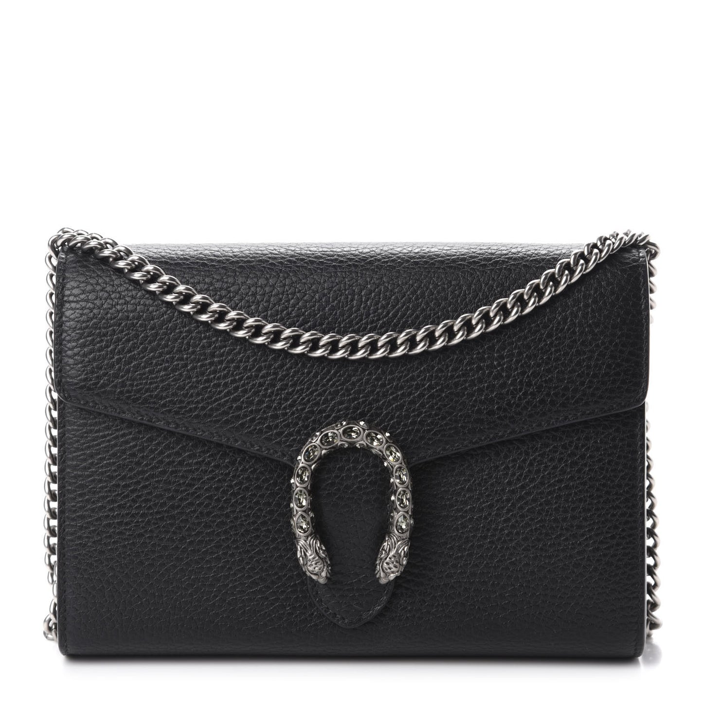 Calfskin Mini Dionysus Chain Wallet Black