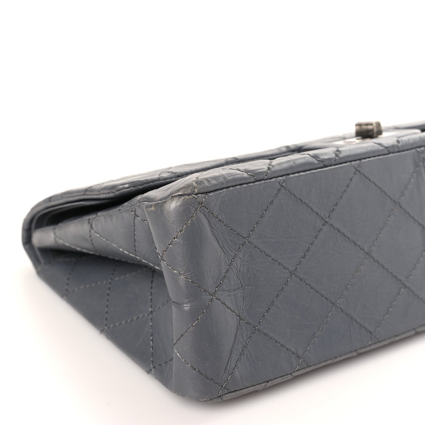 Aged Calfskin Quilted 2.55 Reissue 227 Flap Grey