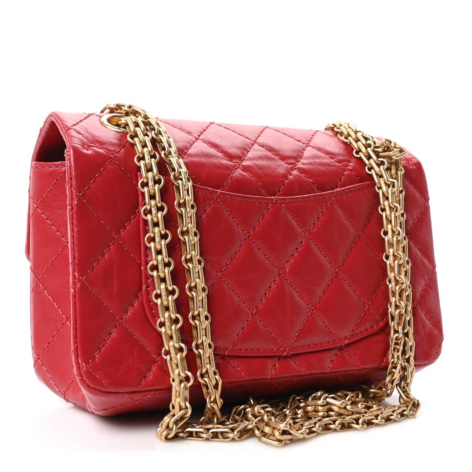 Chanel Aged Calfskin Quilted 2.55 Reissue Mini Flap Red 3 of 10