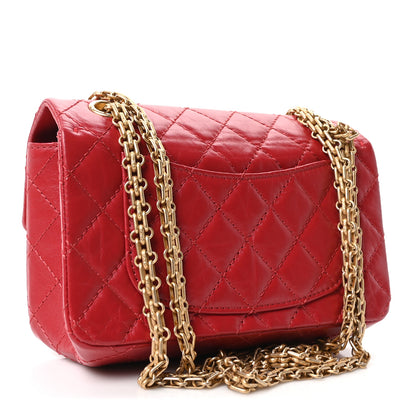 Chanel Aged Calfskin Quilted 2.55 Reissue Mini Flap Red 3 of 10
