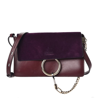 Chloe Suede Calfskin Small Faye Shoulder Bag Intense Violine 1 of 15