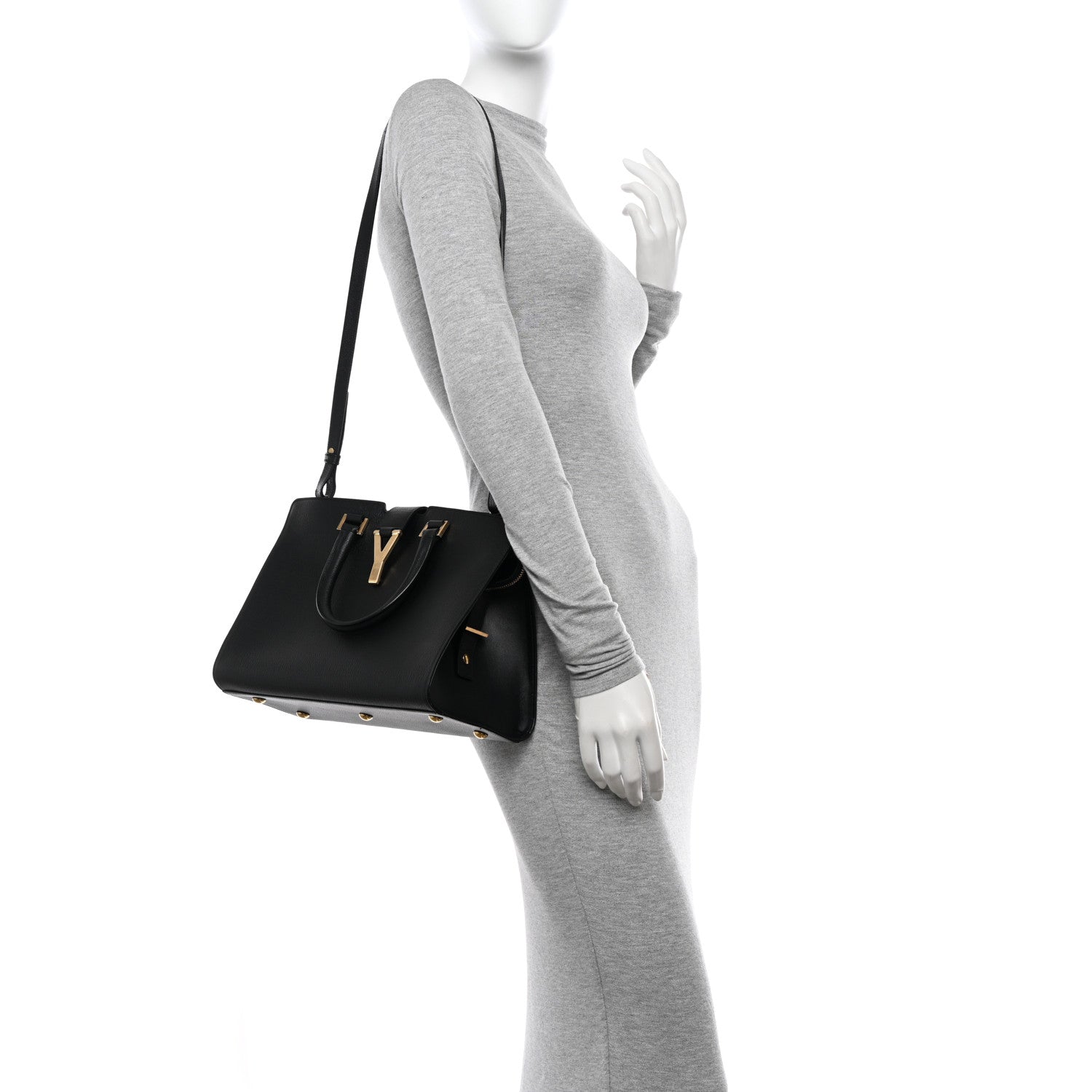 Saint Laurent Textured Calfskin Small Classic Y Cabas Black 2 of 14