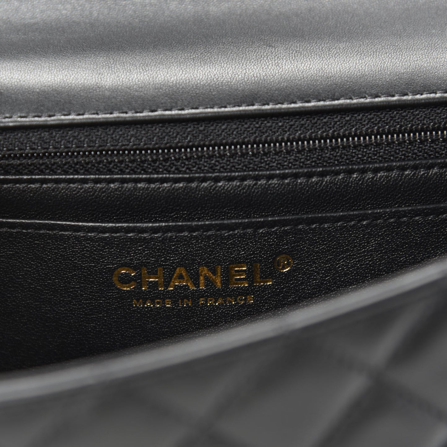 Lambskin Quilted Mini Rectangular Flap Black