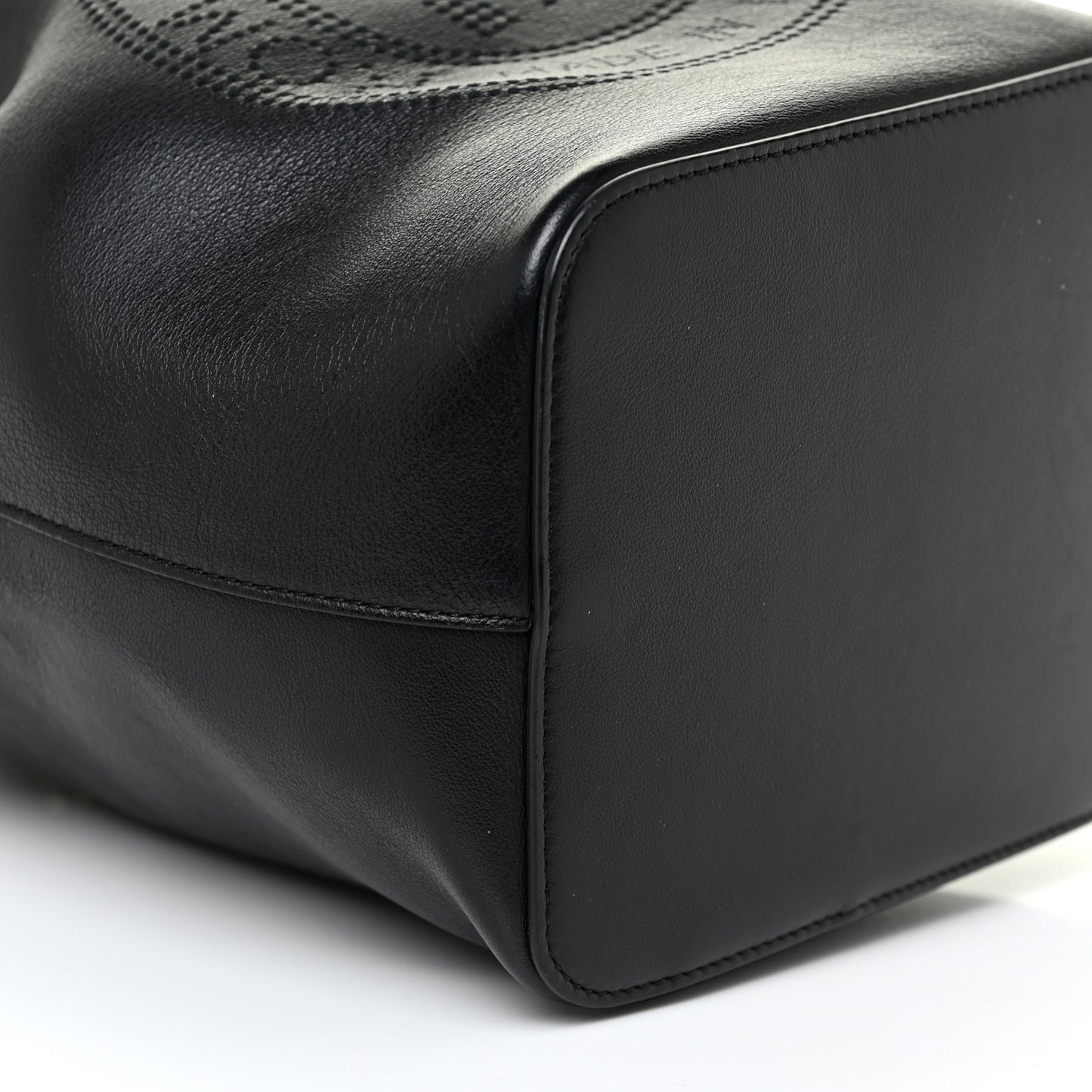 Vitello Grace F is Fendi Stamp Patch Perforated Small Mon Tresor Bucket Bag Black