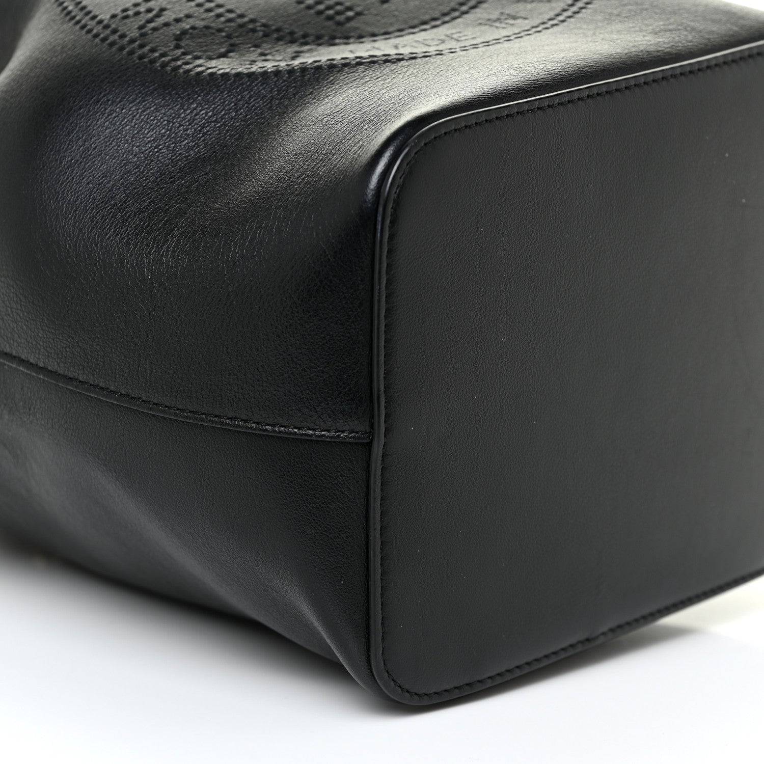 Fendi Vitello Grace F is Fendi Stamp Patch Perforated Small Mon Tresor Bucket Bag Black 7 of 8