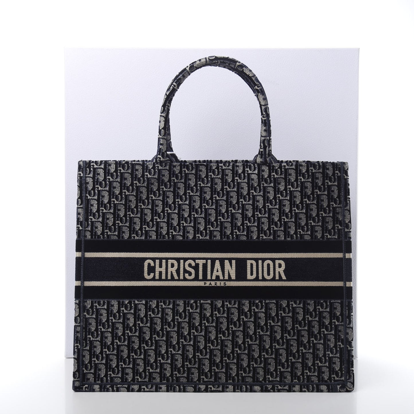 Oblique Velvet Book Tote Blue Multicolor