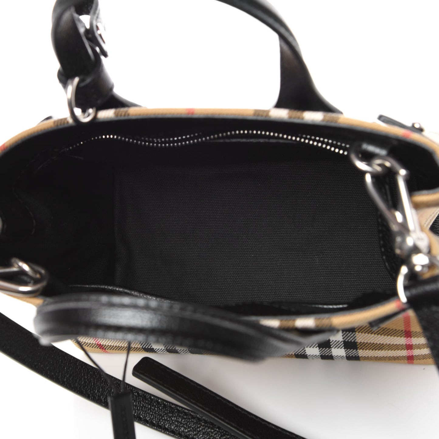 Goatskin Vintage Check Baby Banner Tote Black