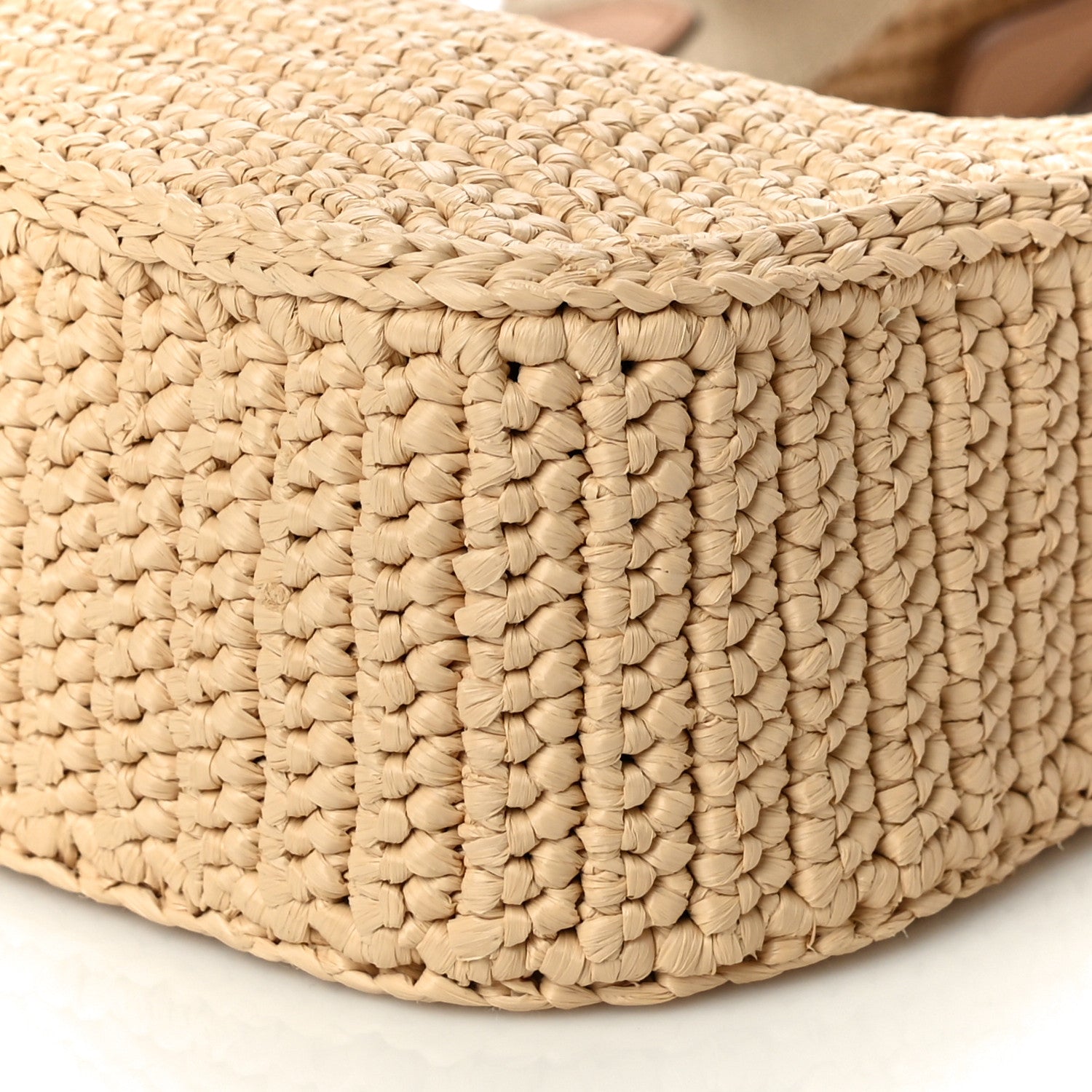 Prada Yarn Raffia Effect Crochet Re-Edition 2005 Shoulder Bag Naturale 10 of 11