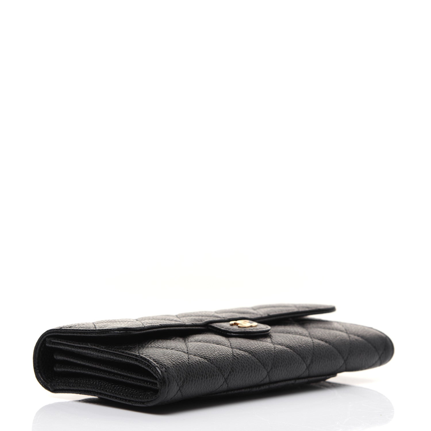 Chanel Caviar Quilted Large Gusset Flap Wallet Black 4 of 14