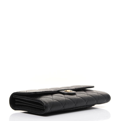 Chanel Caviar Quilted Large Gusset Flap Wallet Black 4 of 14