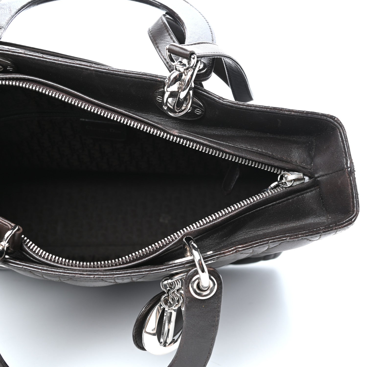 Christian Dior Lambskin Cannage Large Lady Dior Dark Brown 5 of 10
