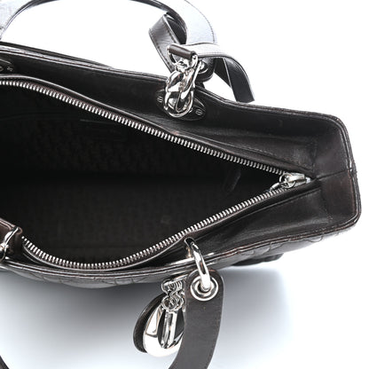 Christian Dior Lambskin Cannage Large Lady Dior Dark Brown 5 of 10