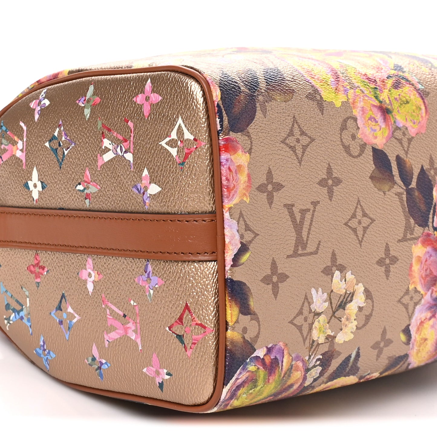 Metallic Monogram LV Garden Speedy Bandouliere 25 Gold