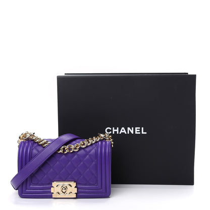 Chanel Calfskin Quilted Small Boy Flap Purple 10 of 10