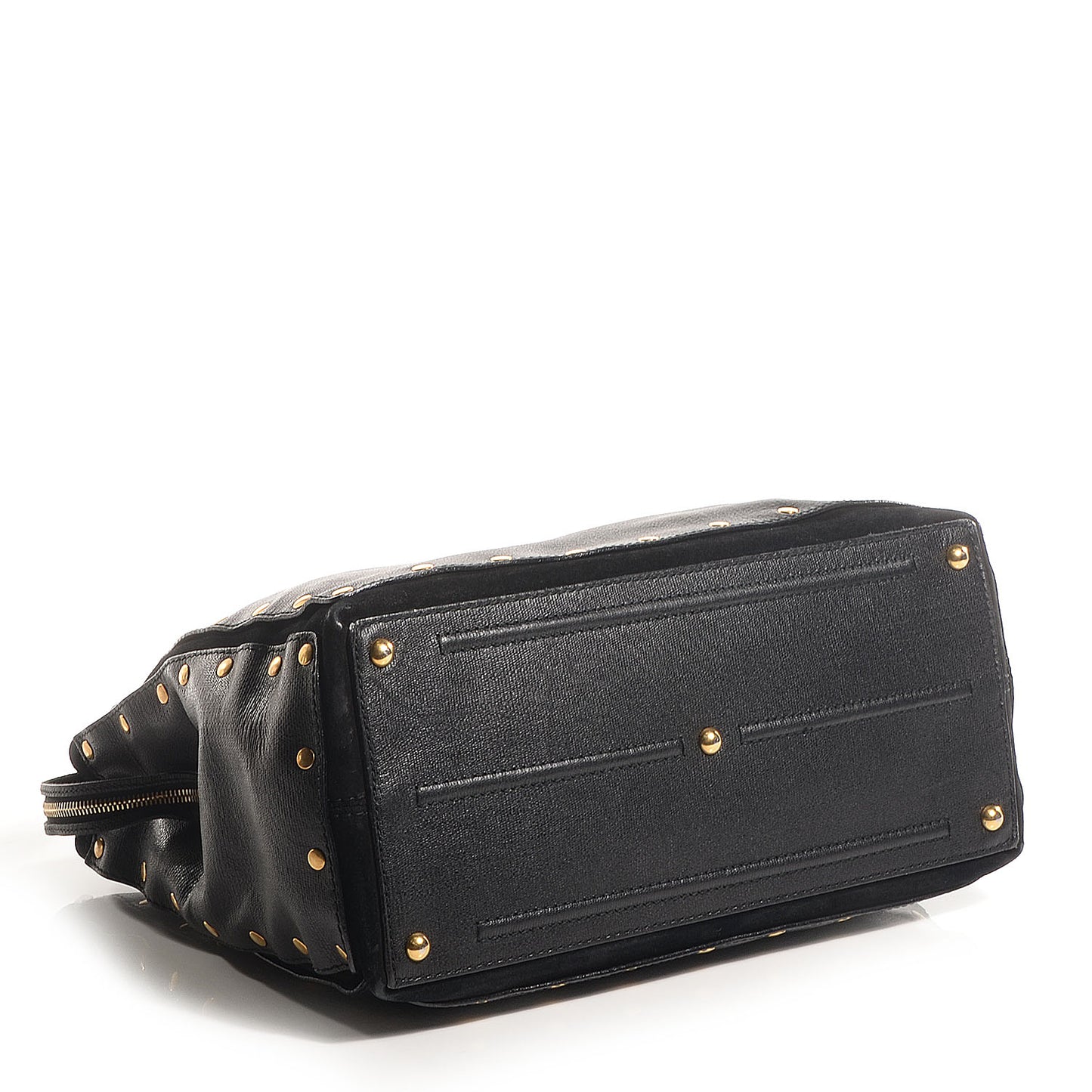 Leather Muse Studded Cabas Black