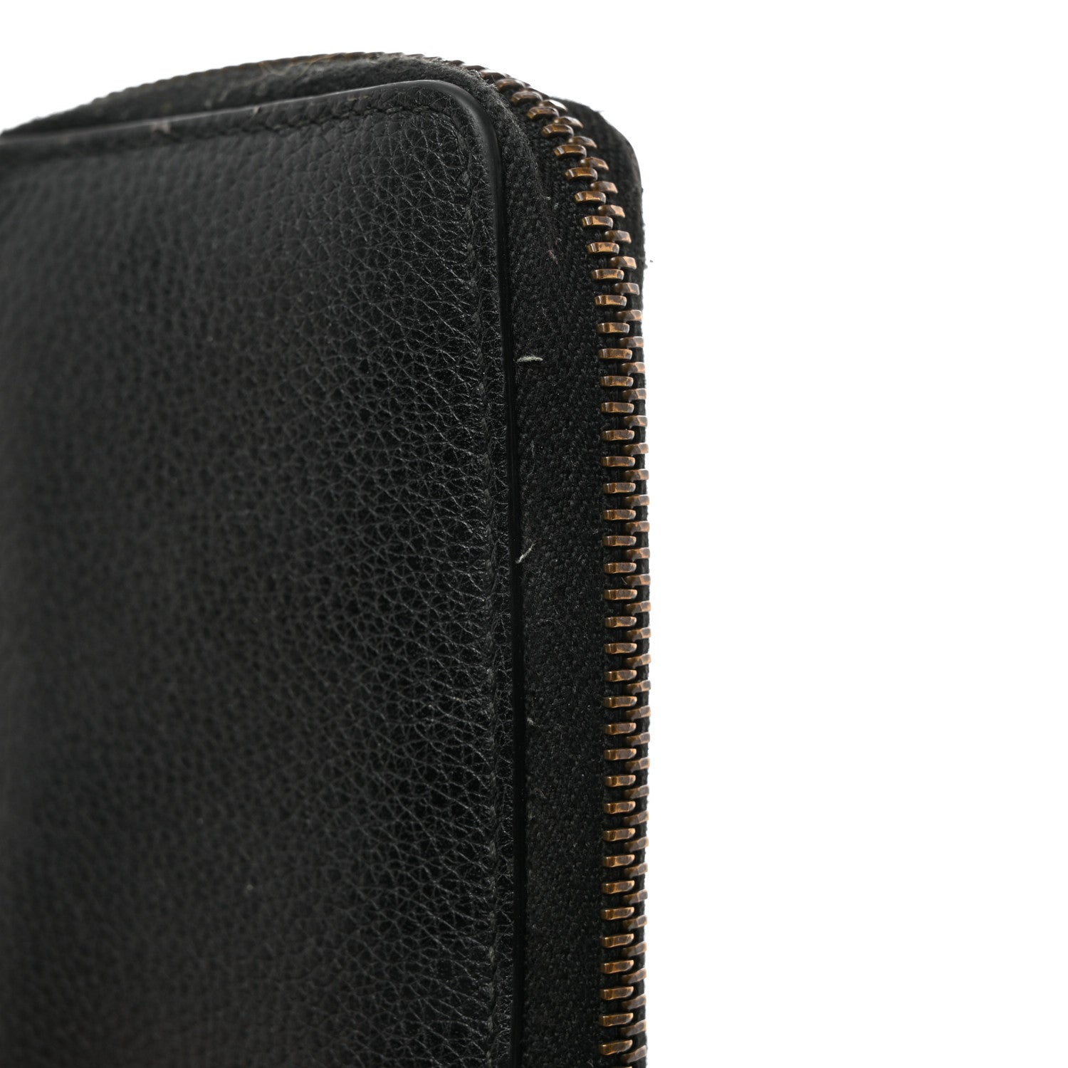 Gucci Calfskin Logo Zip Around Card Case Black 7 of 8