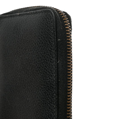 Gucci Calfskin Logo Zip Around Card Case Black 7 of 8
