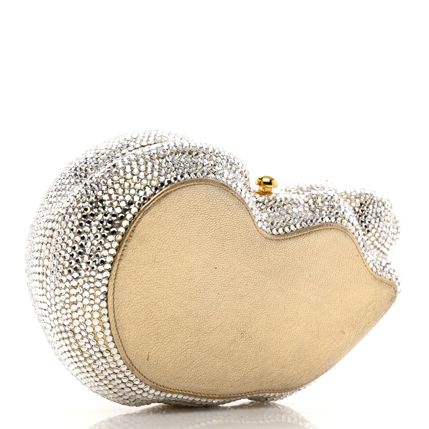 Judith Leiber Swarovski Crystal Sleeping Cat Minaudiere Clutch Silver 4 of 10