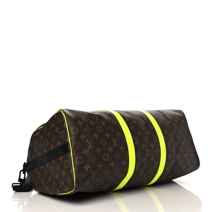 Louis Vuitton Monogram Macassar Keepall Bandouliere 50 Florescent Yellow 3 of 6