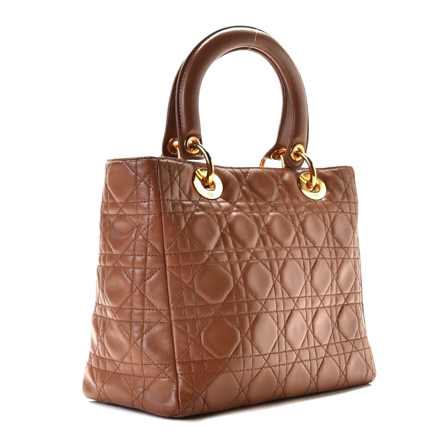 Lambskin Cannage Medium Lady Dior Tan