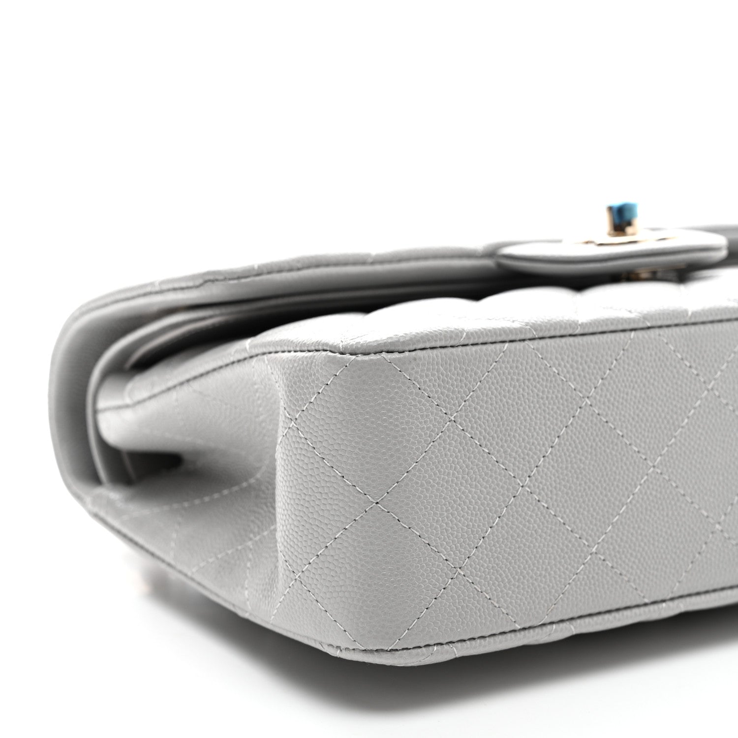 Chanel Caviar Quilted Small Double Flap Grey 8 of 9
