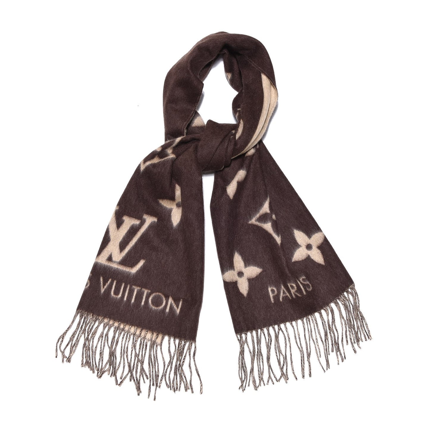 Cashmere Monogram Reykjavik Scarf Brown