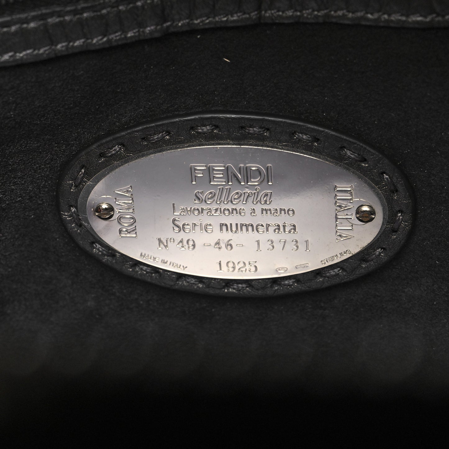 Cuoio Romano Lux Selleria Monster Eyes Embossed Rounded Backpack Asfalto