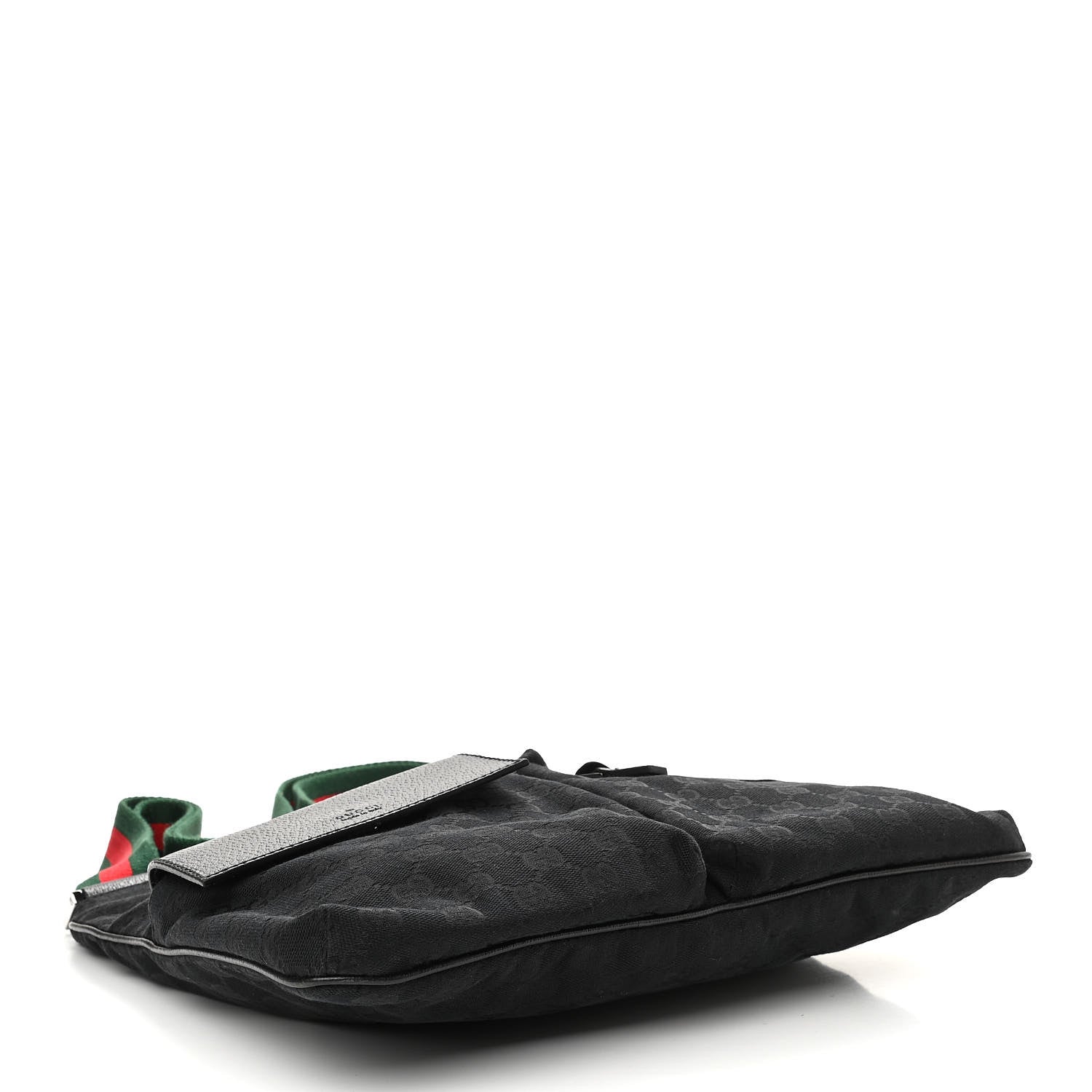 Gucci Monogram Web Medium Double Pocket Messenger Bag Black 4 of 10