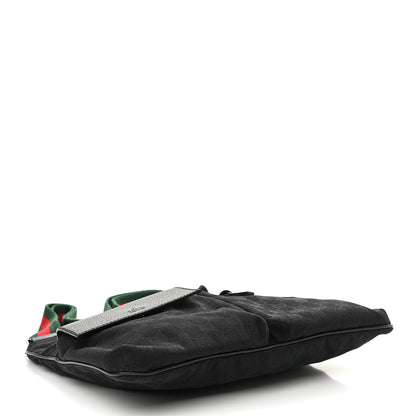 Gucci Monogram Web Medium Double Pocket Messenger Bag Black 4 of 10