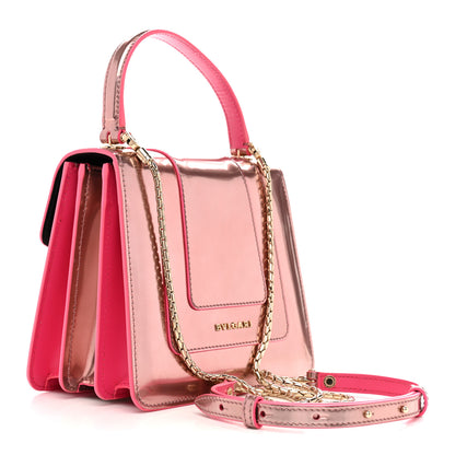 Bulgari Metallic Calfskin Serpenti Forever Top Handle Pink 4 of 15