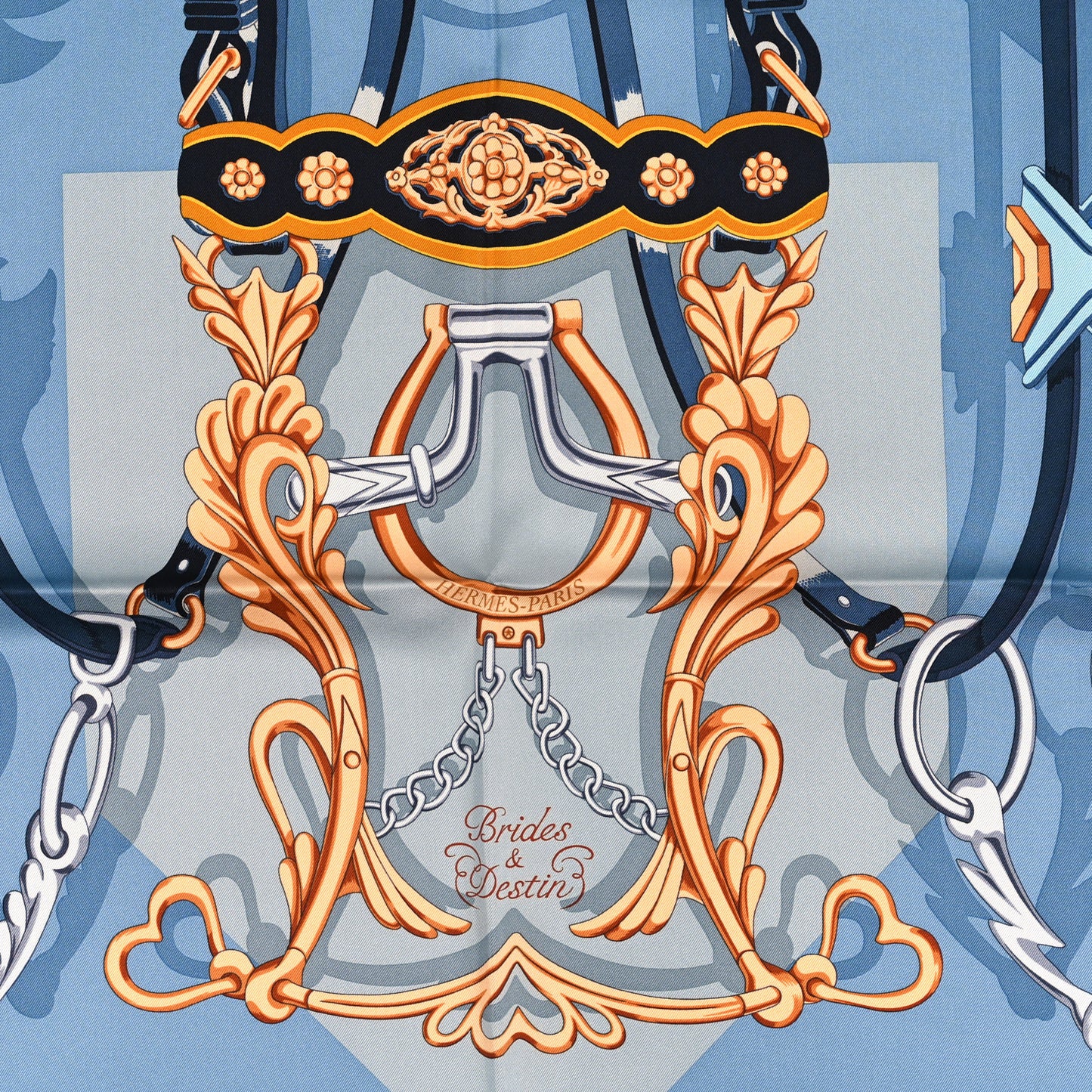 Silk Brides Et Destin Scarf 90 Blue Jean Mordore Ciel