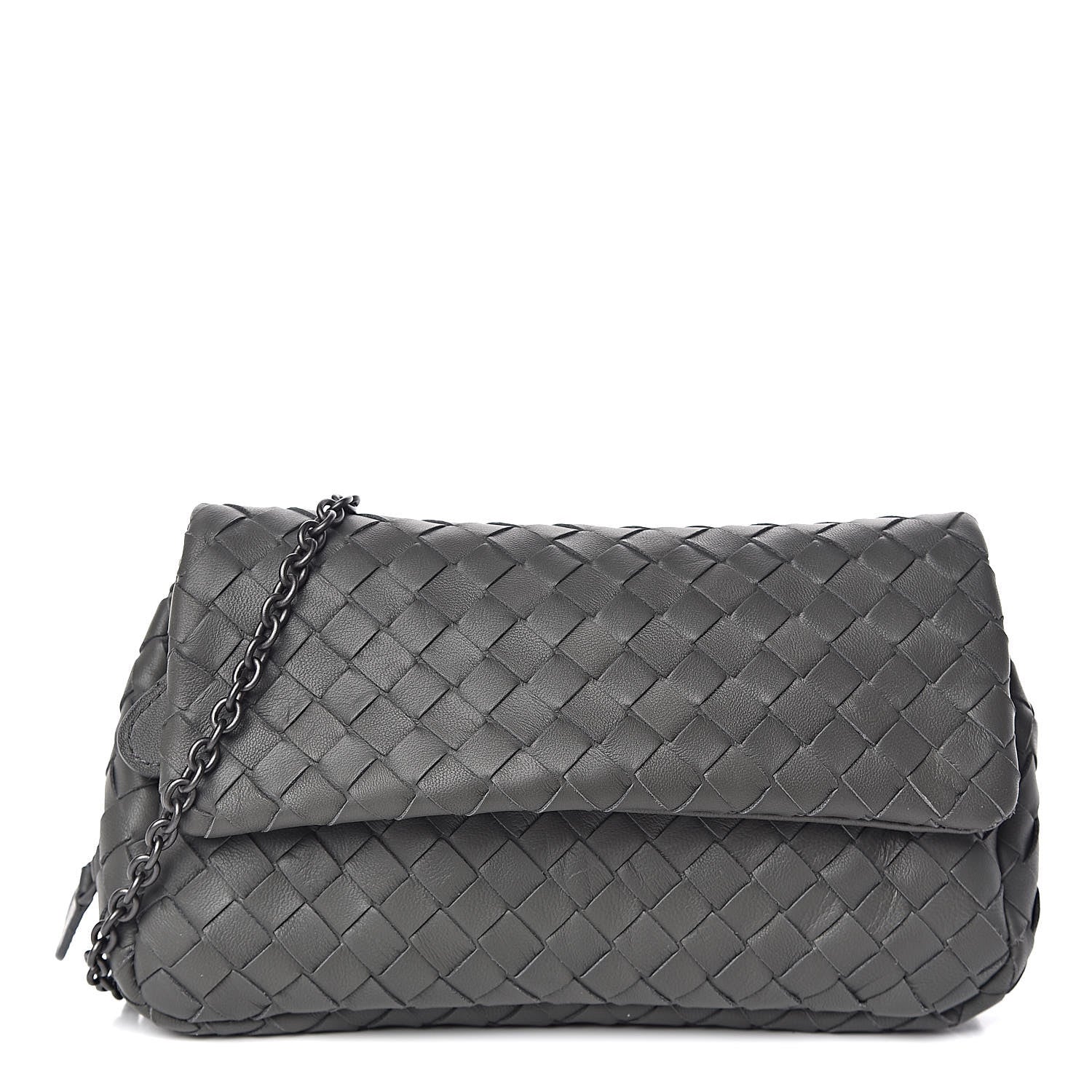 Bottega Veneta Nappa Intrecciato Small Chain Crossbody Light Grey 1 of 11