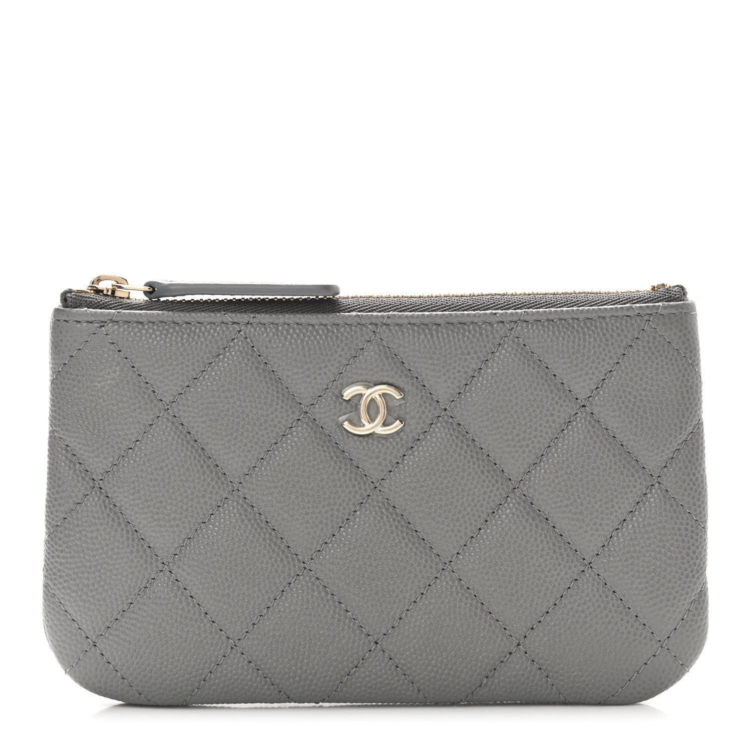 Chanel Caviar Quilted Small Cosmetic Case Grey 1 of 8