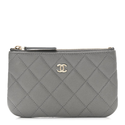 Chanel Caviar Quilted Small Cosmetic Case Grey 1 of 8