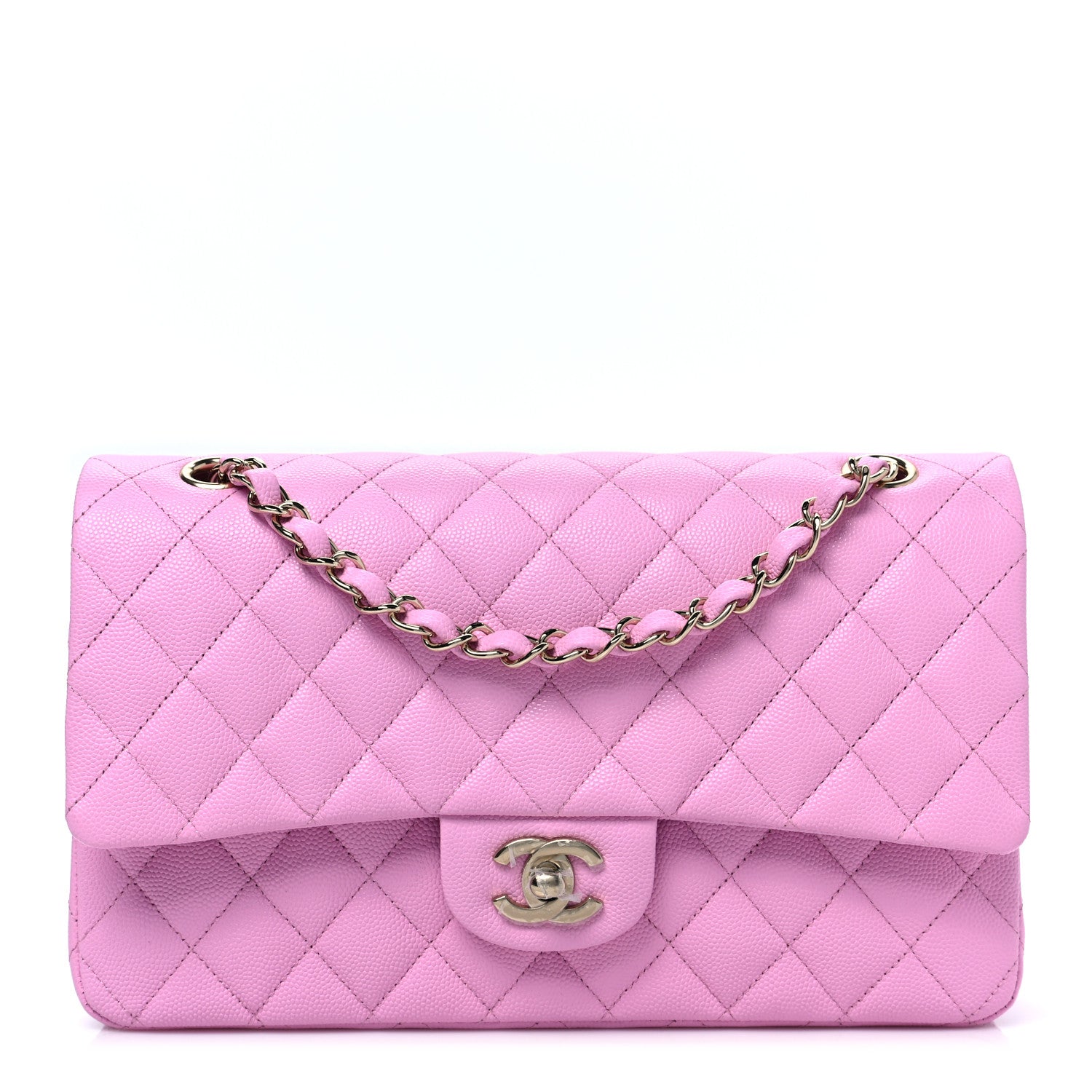 Chanel Caviar Quilted Medium Double Flap Pink 1 of 8