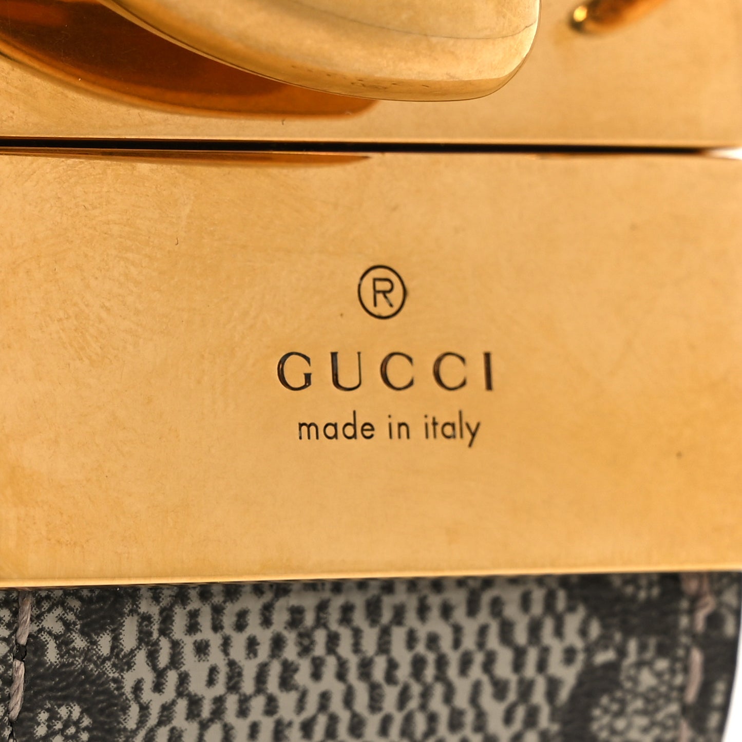 GG Supreme Monogram Plutone Calfskin Double G Reversible 37mm Belt 85 34 Beige Ebony New Acero