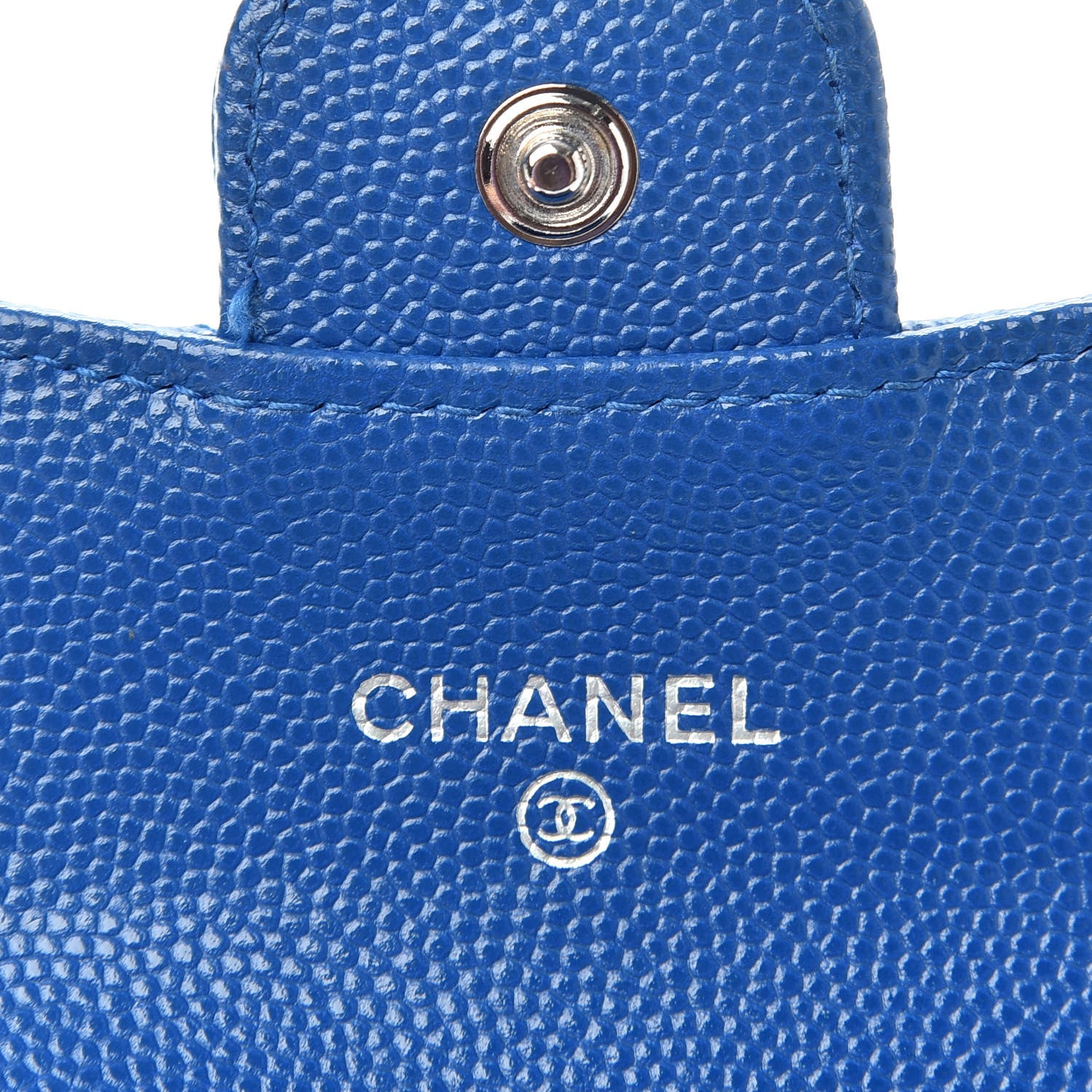 Chanel Caviar Chevron Quilted Flap Card Holder Wallet Dark Blue 6 of 8
