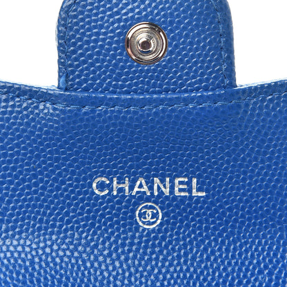Chanel Caviar Chevron Quilted Flap Card Holder Wallet Dark Blue 6 of 8