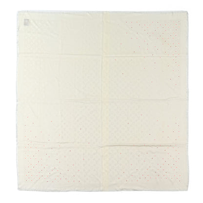 Louis Vuitton Silk Wool Embellished Poppygram Shawl White 1 of 4