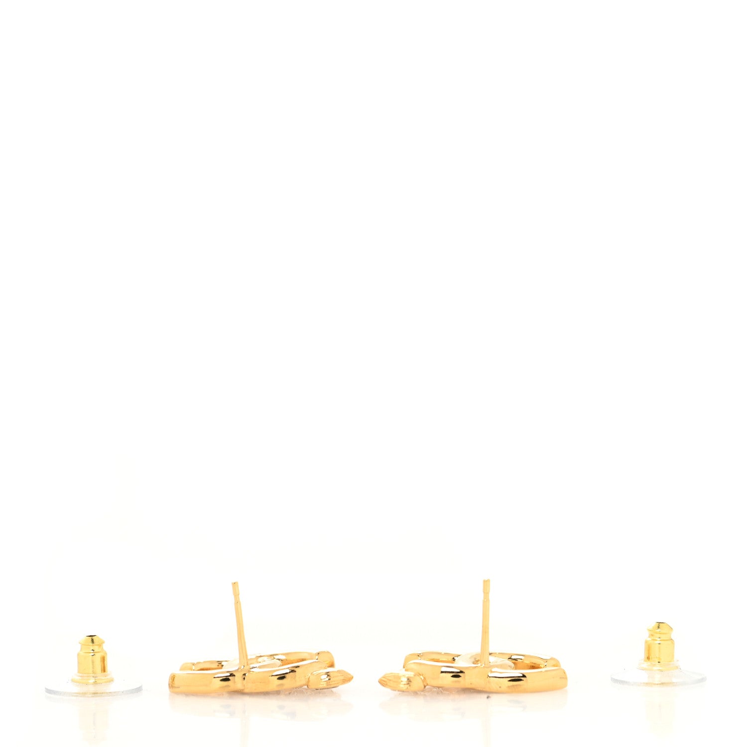 Chanel Crystal Wheat CC Earrings Gold 3 of 4