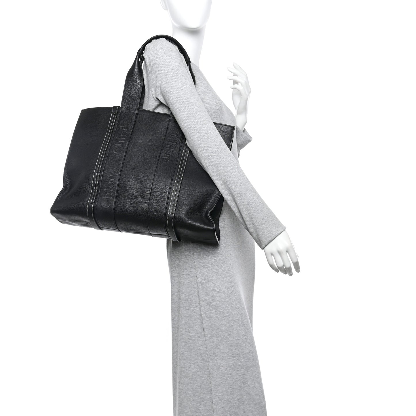 Calfskin Large Woody Tote Black