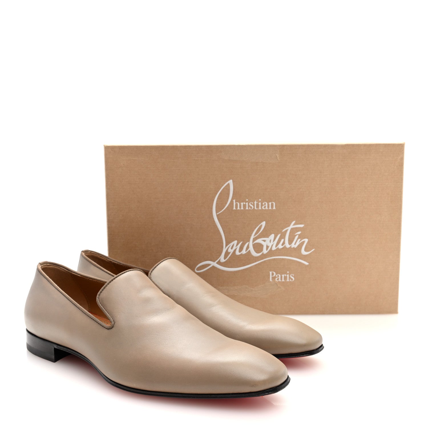 Christian Louboutin Calfskin Mens Dandelion Flat Loafers 42 Roca 9 of 9