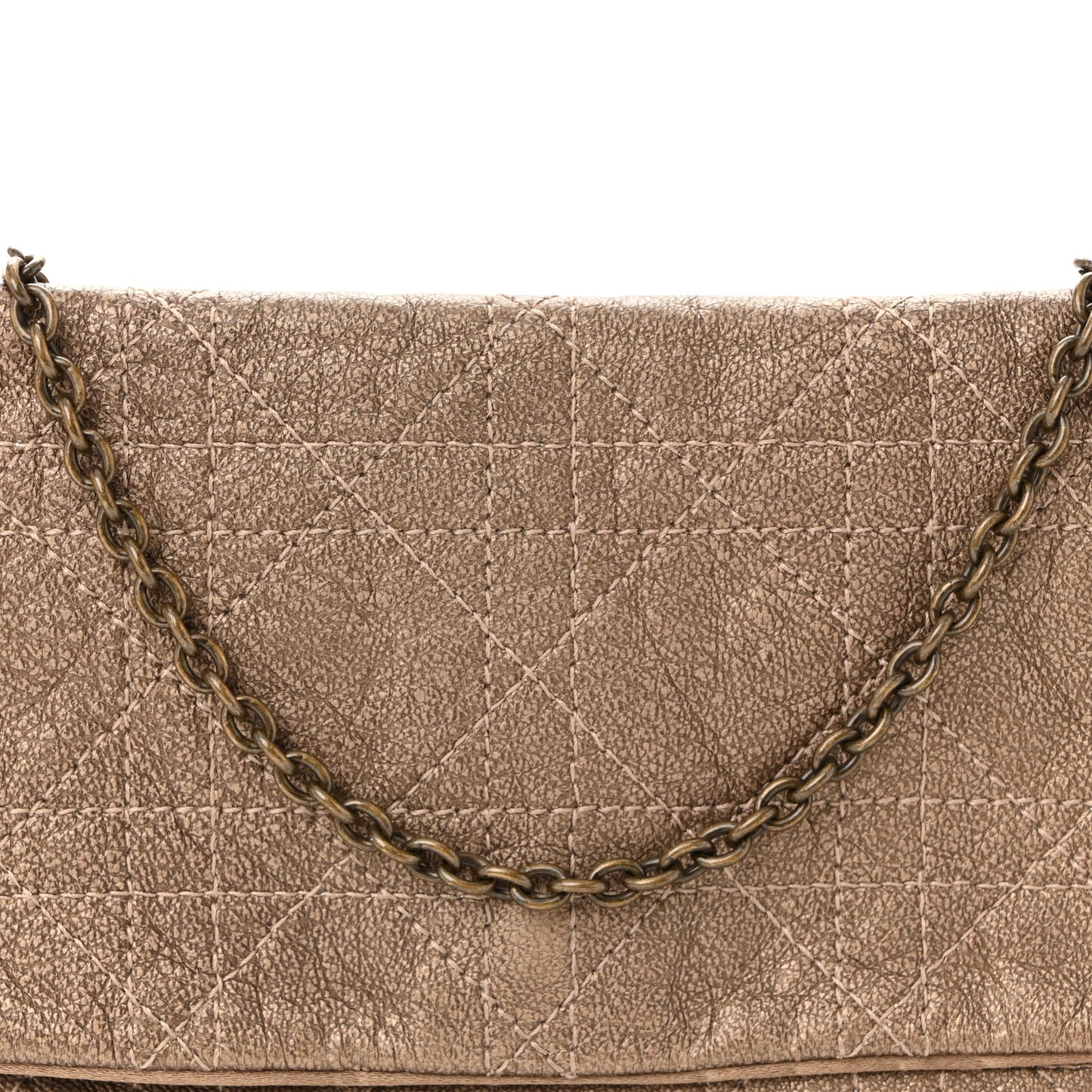 Lambskin Cannage Lady Dior Chain Clutch Bronze