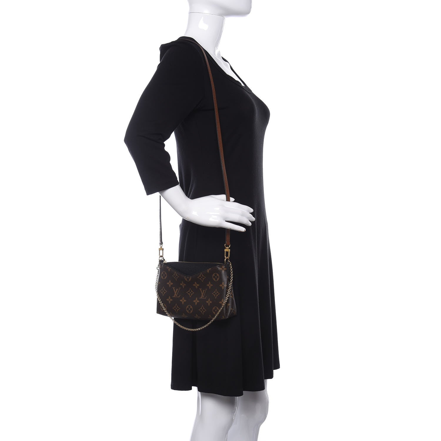 Louis Vuitton Monogram Pallas Clutch Black 2 of 11