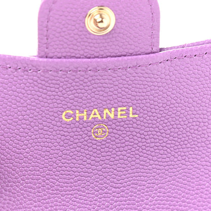 Chanel Caviar Quilted Flap Card Holder Wallet Purple 6 of 9