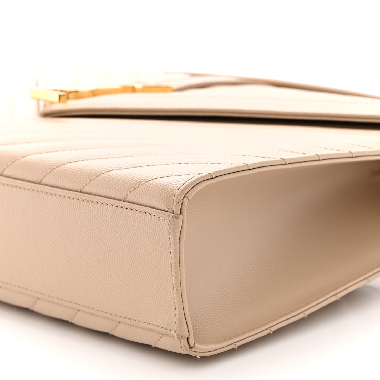 Grain De Poudre Matelasse Chevron Large Monogram Satchel Dark Beige