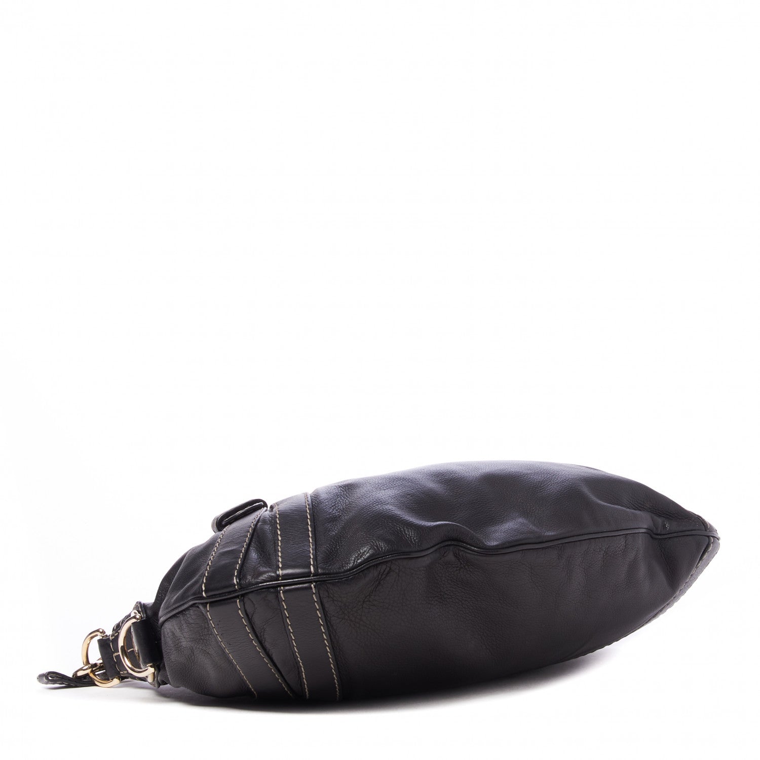 Gucci Calfskin Crest Boule Hobo Black 3 of 9